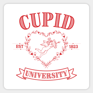 Cupid University T-Shirt, Cute Valentine's Day Shirt, Cute College Sweatshirt Classic T-Shirt, Red Magnet